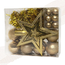 Kit 44 Enfeites Para Árvore de Natal Estrela Bolas Festão Cordão Pérolas Decoração Natalina
